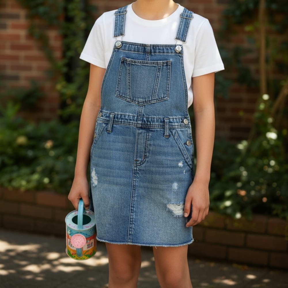 GAP Blue Denim Kids Overall Dress